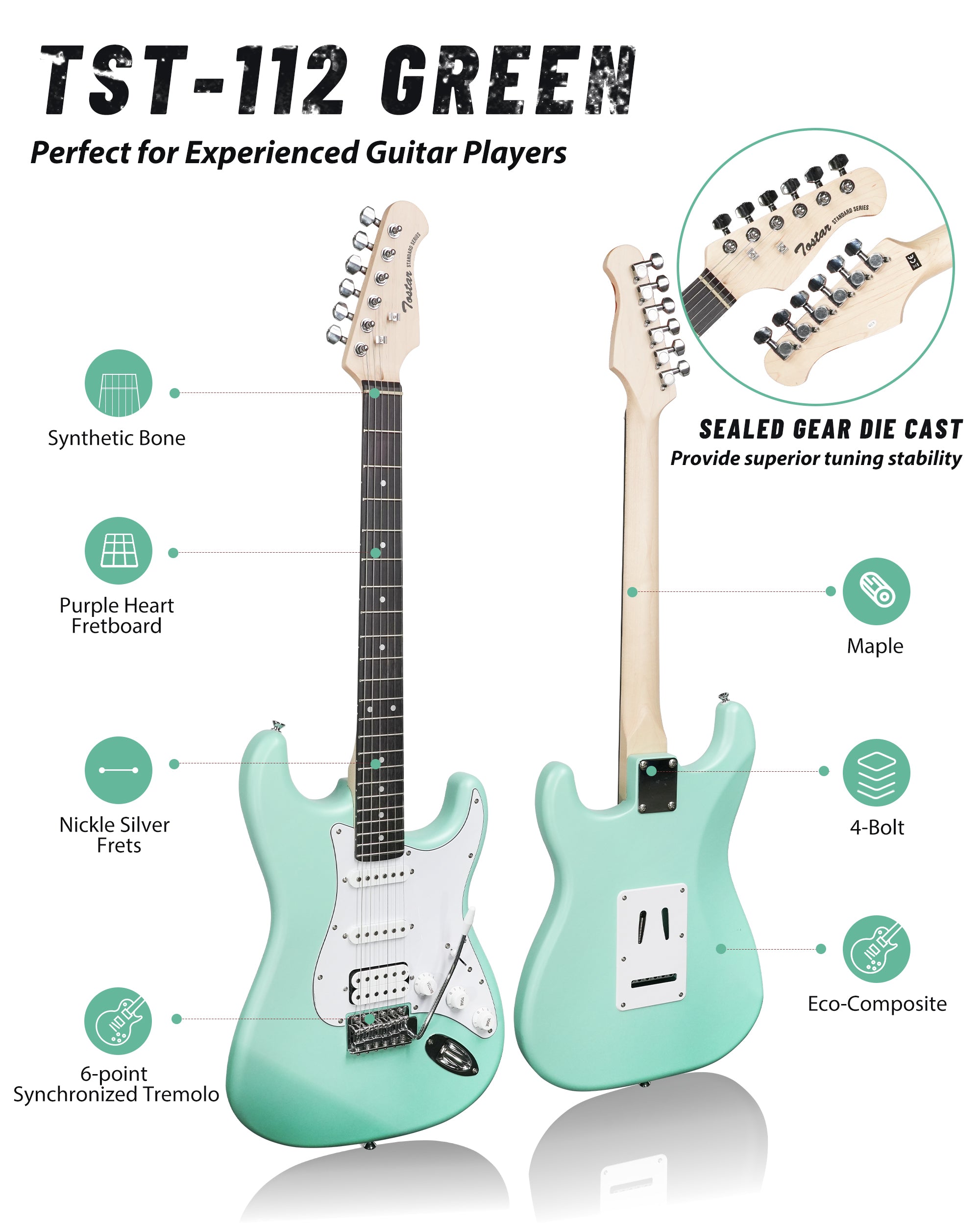 Tostar TST-112 Electric Guitar, H-S-S Pick Up