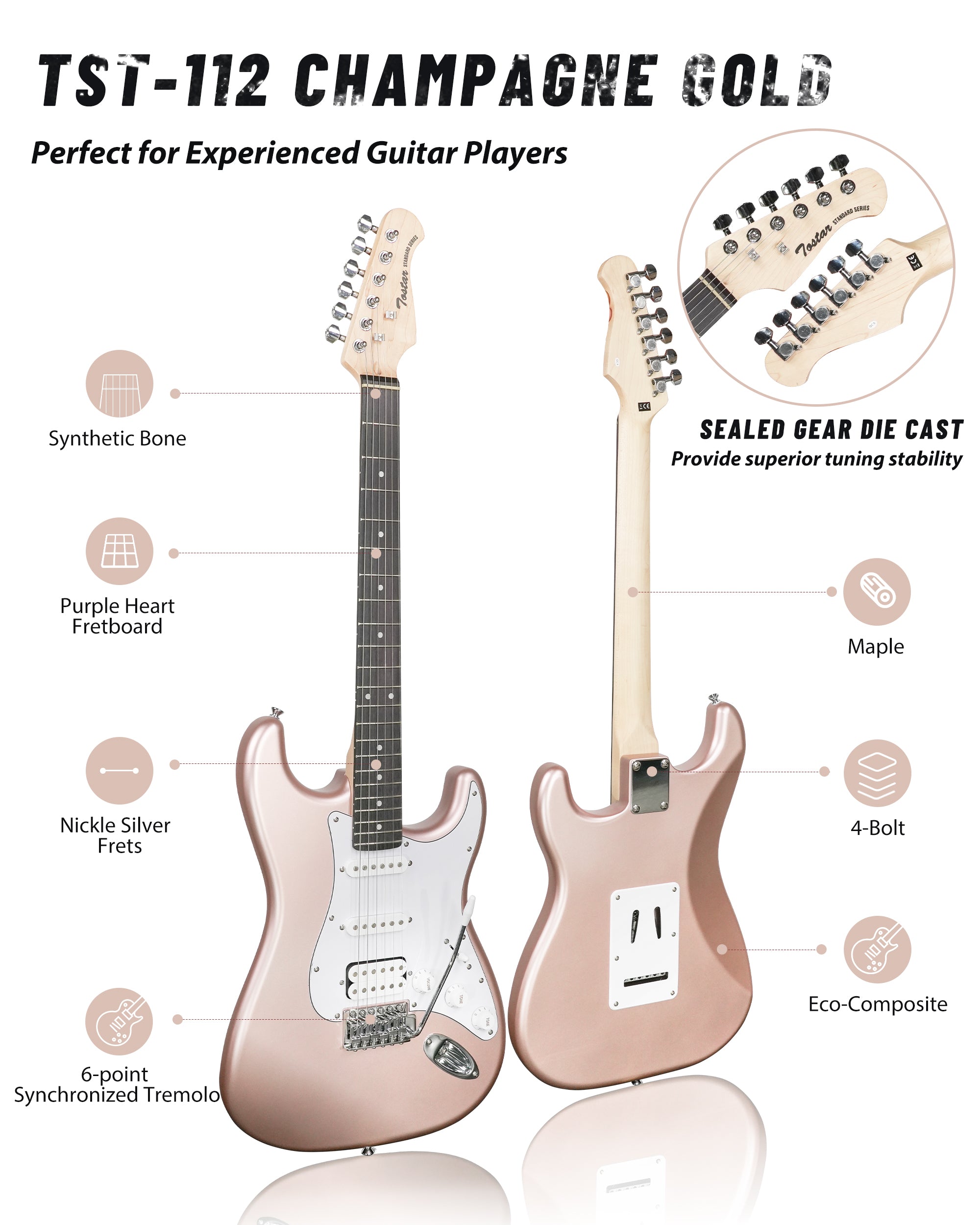 Tostar TST-112 Electric Guitar, H-S-S Pick Up