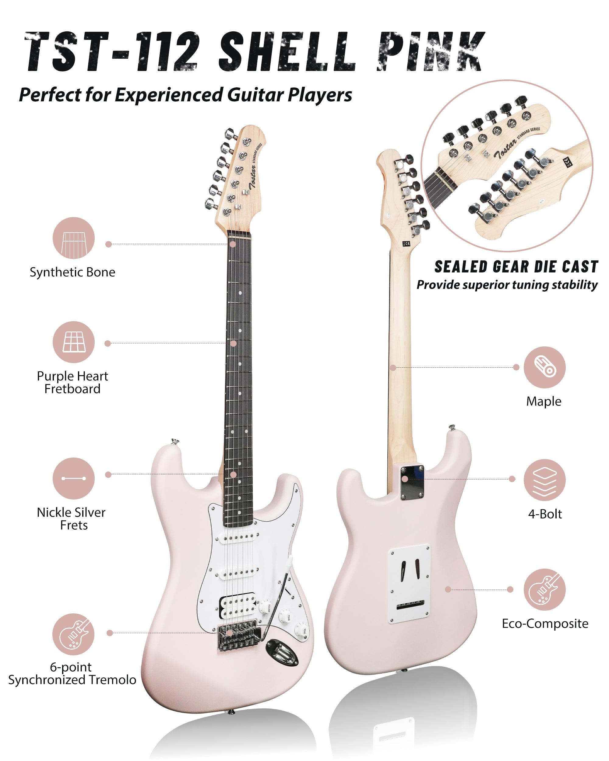 Tostar TST-112 Electric Guitar, H-S-S Pick Up