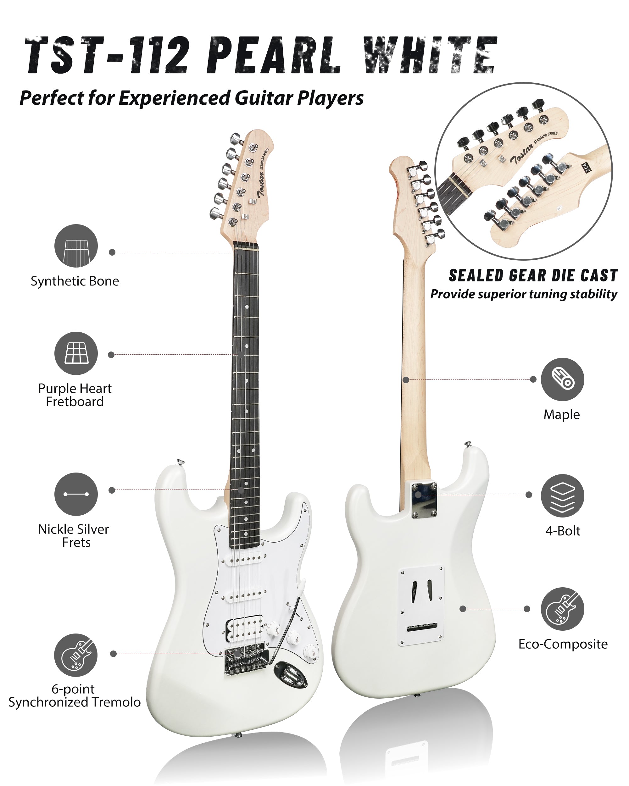 Tostar TST-112 Electric Guitar, H-S-S Pick Up