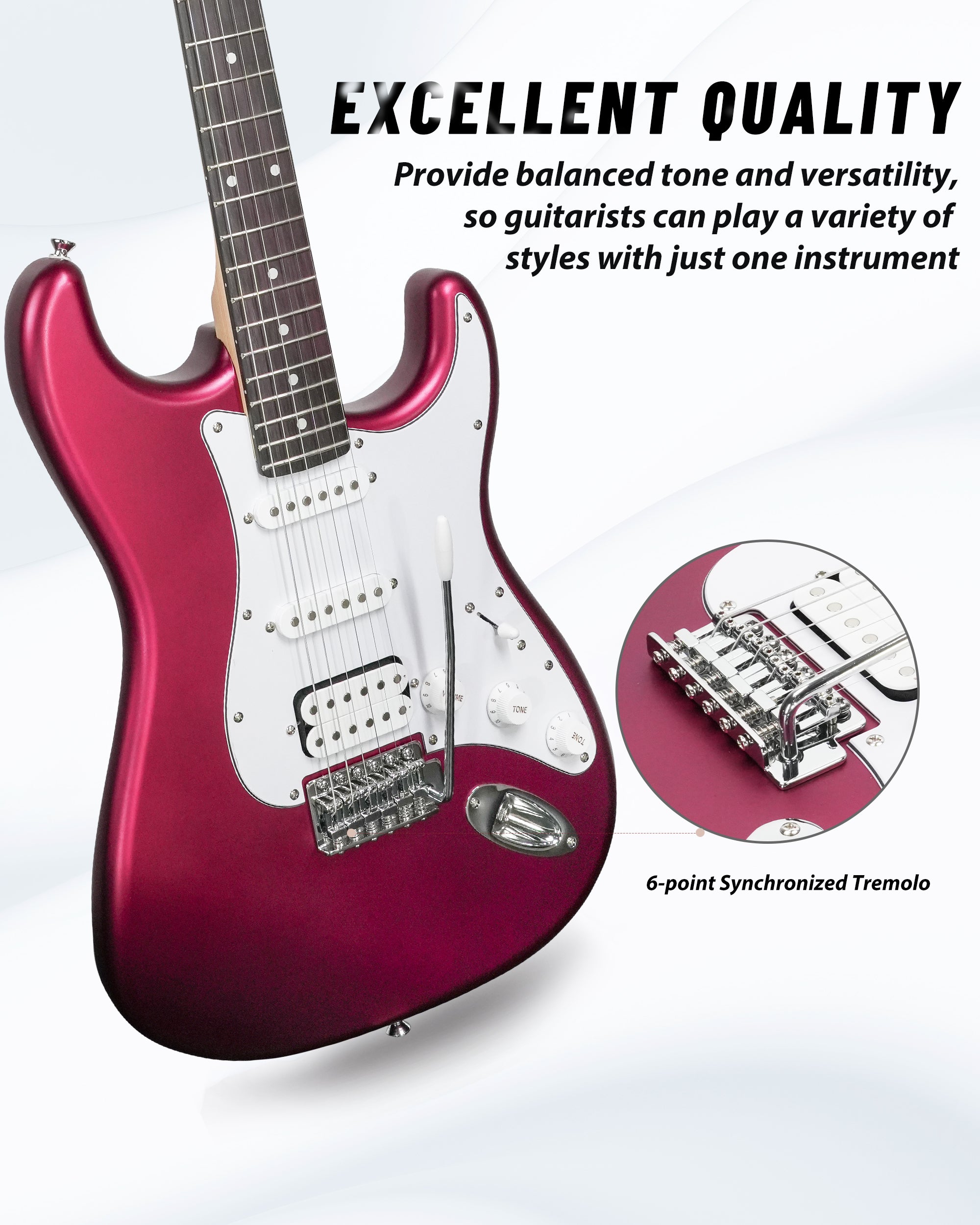 Tostar TST-112 Electric Guitar, H-S-S Pick Up
