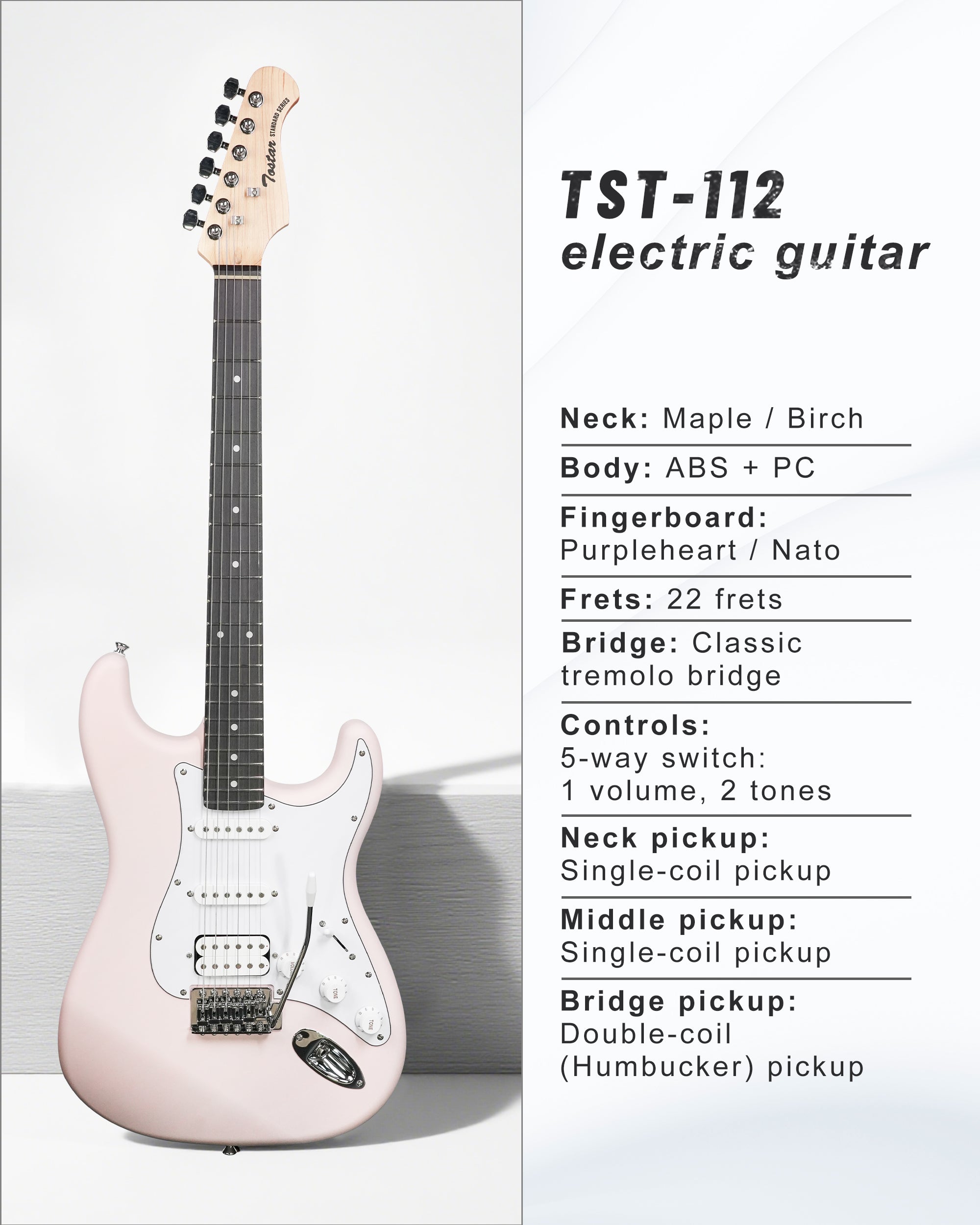 Tostar TST-112 Electric Guitar, H-S-S Pick Up