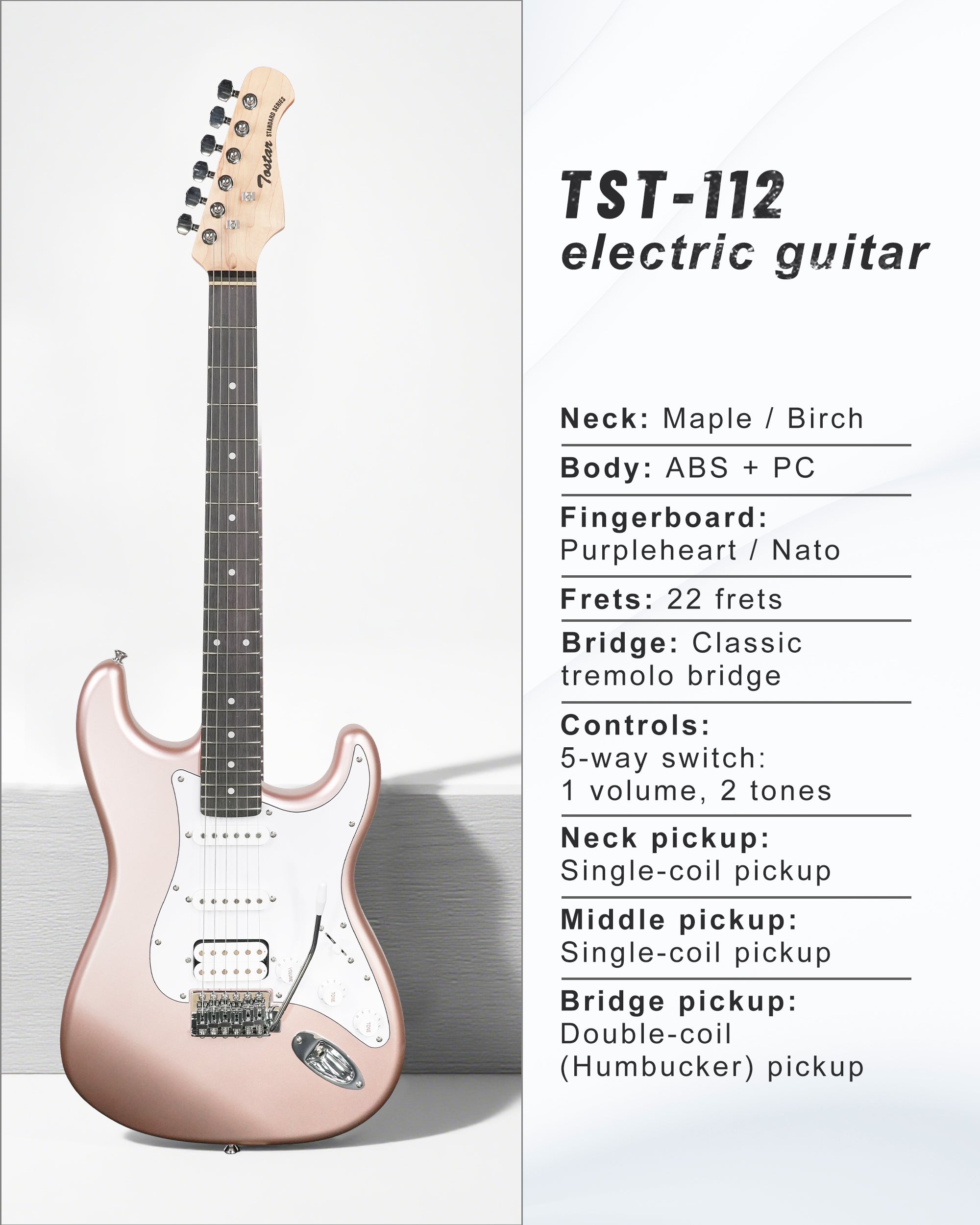 Tostar TST-112 Electric Guitar, H-S-S Pick Up