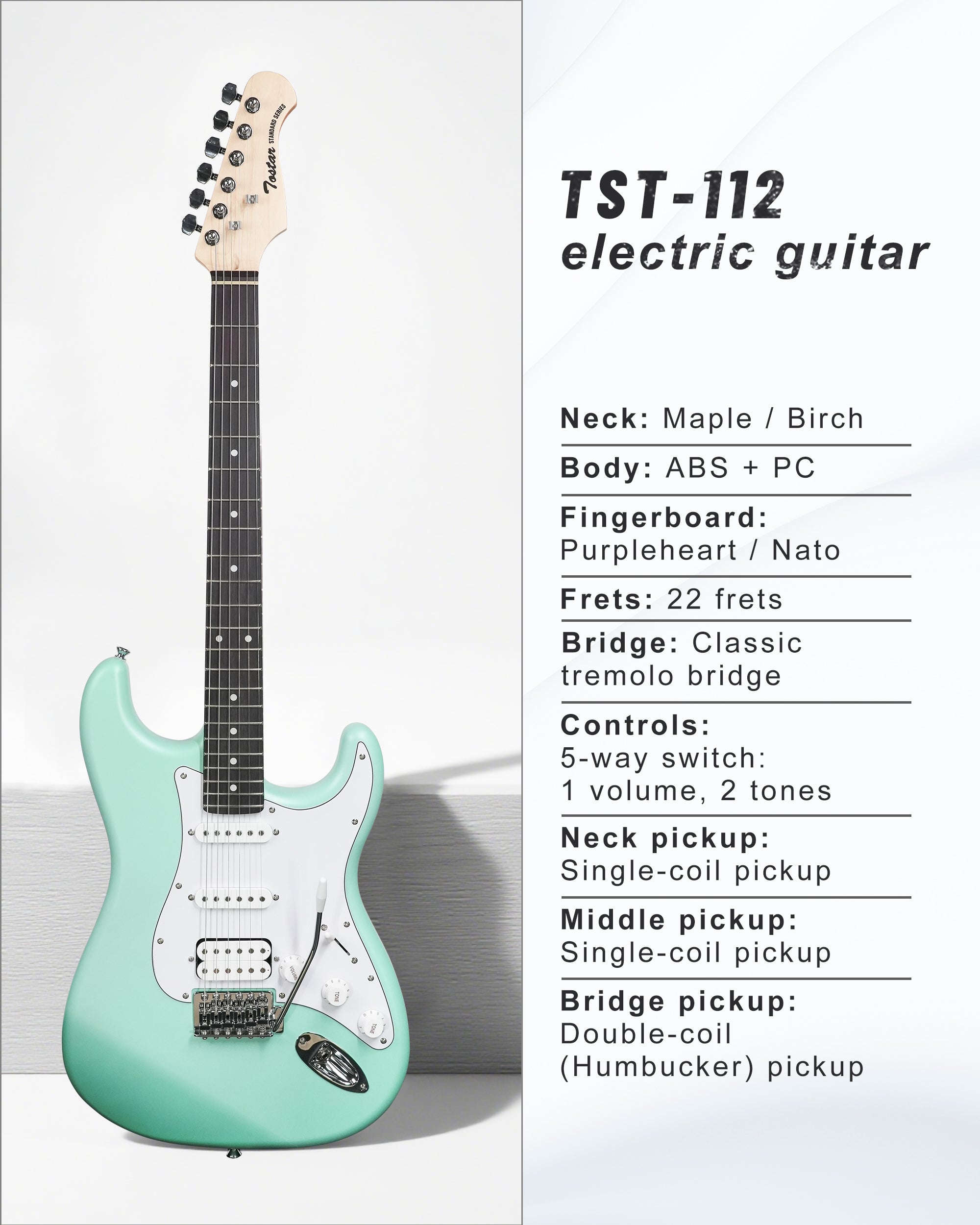 Tostar TST-112 Electric Guitar, H-S-S Pick Up