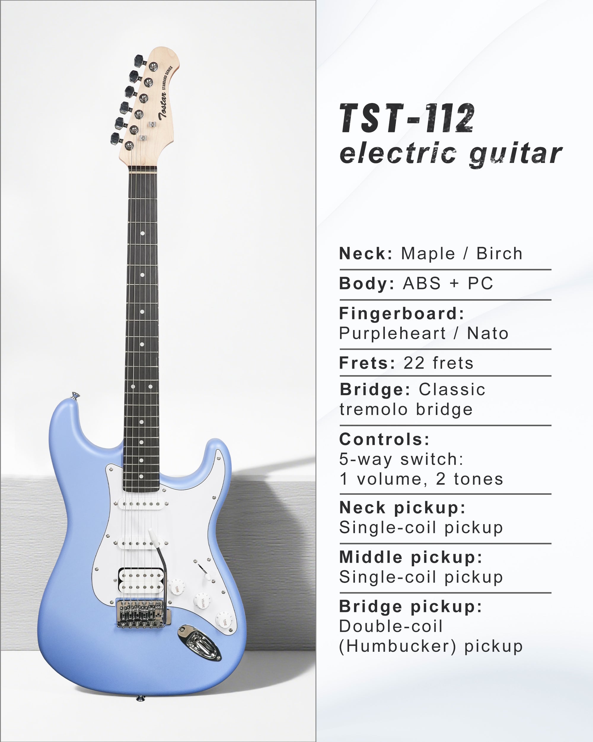 Tostar TST-112 Electric Guitar, H-S-S Pick Up