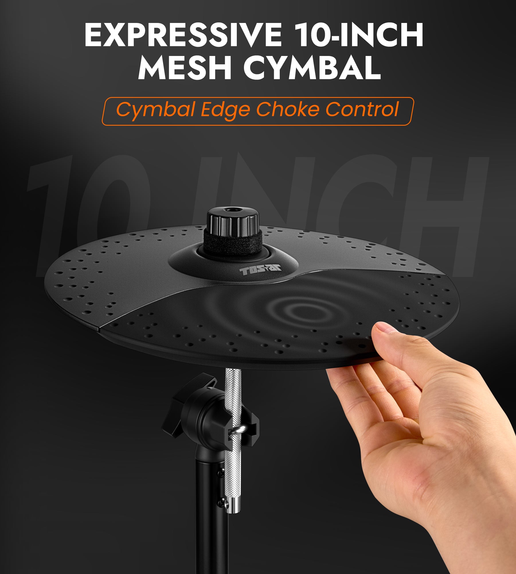 TOSTAR TED‑50P Electronic Drum Set, 5 Mesh Drum Pads & 3 Choke Cymbals with Throne, Headphones & Full Accessories, USB MIDI for Home Practice