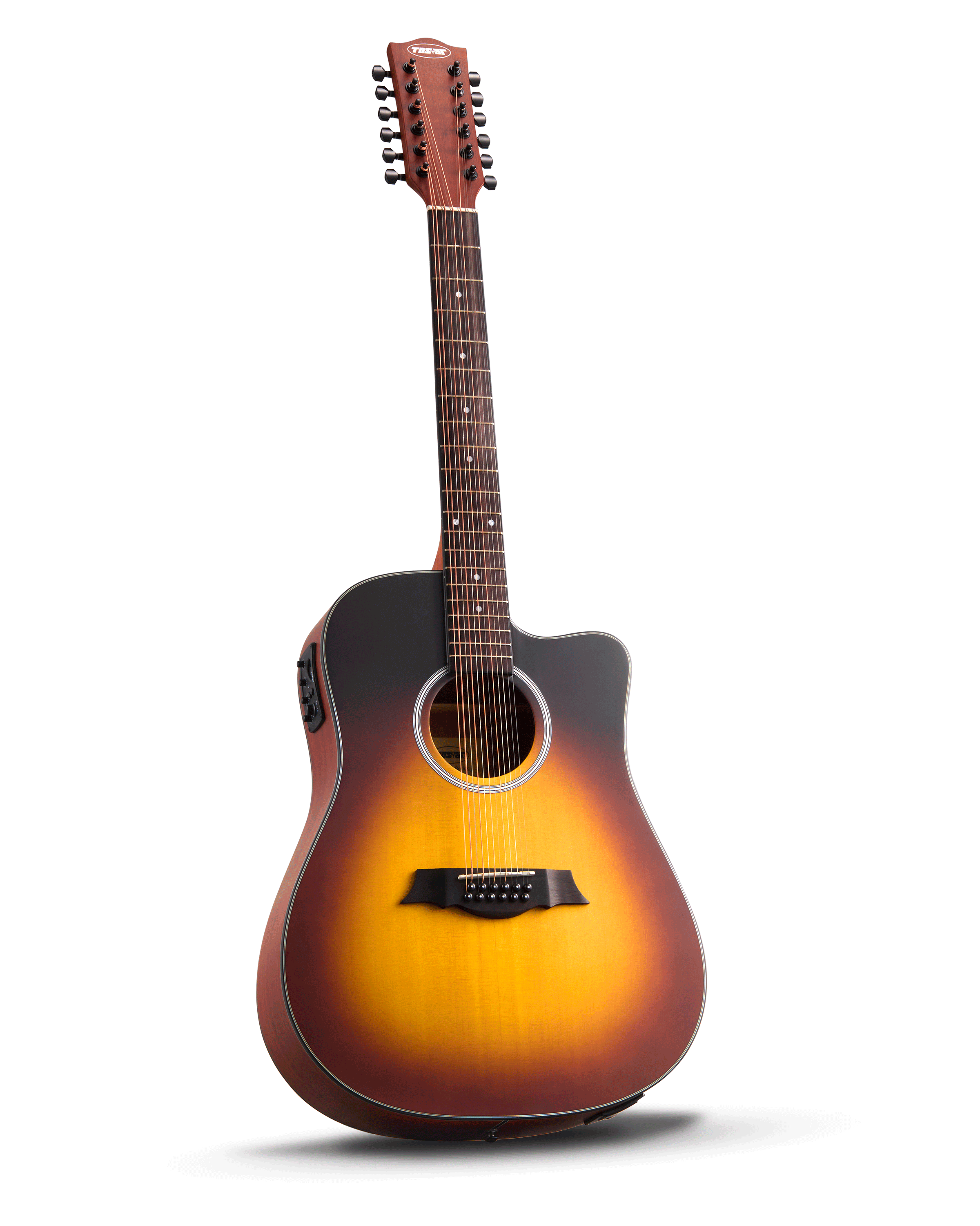 TOSTAR 42-Inch 12-String Acoustic-Electric Guitar Kit – Dreadnought Body, Spruce Top, Built-in 4-Band EQ