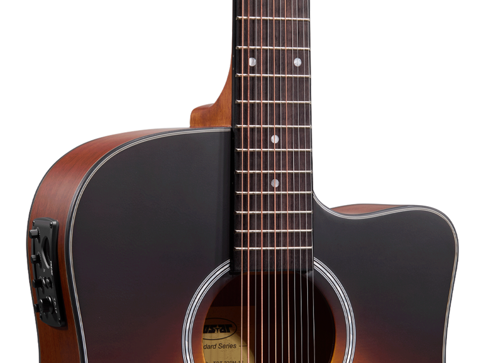 TOSTAR 42-Inch 12-String Acoustic-Electric Guitar Kit – Dreadnought Body, Spruce Top, Built-in 4-Band EQ
