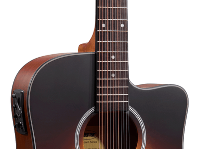 TOSTAR 42-Inch 12-String Acoustic-Electric Guitar Kit – Dreadnought Body, Spruce Top, Built-in 4-Band EQ