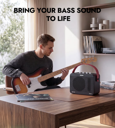 TOSTAR 15W Bass Amp for Slap Bass – Mini Practice Amplifier with HF Boost & Audio Playback