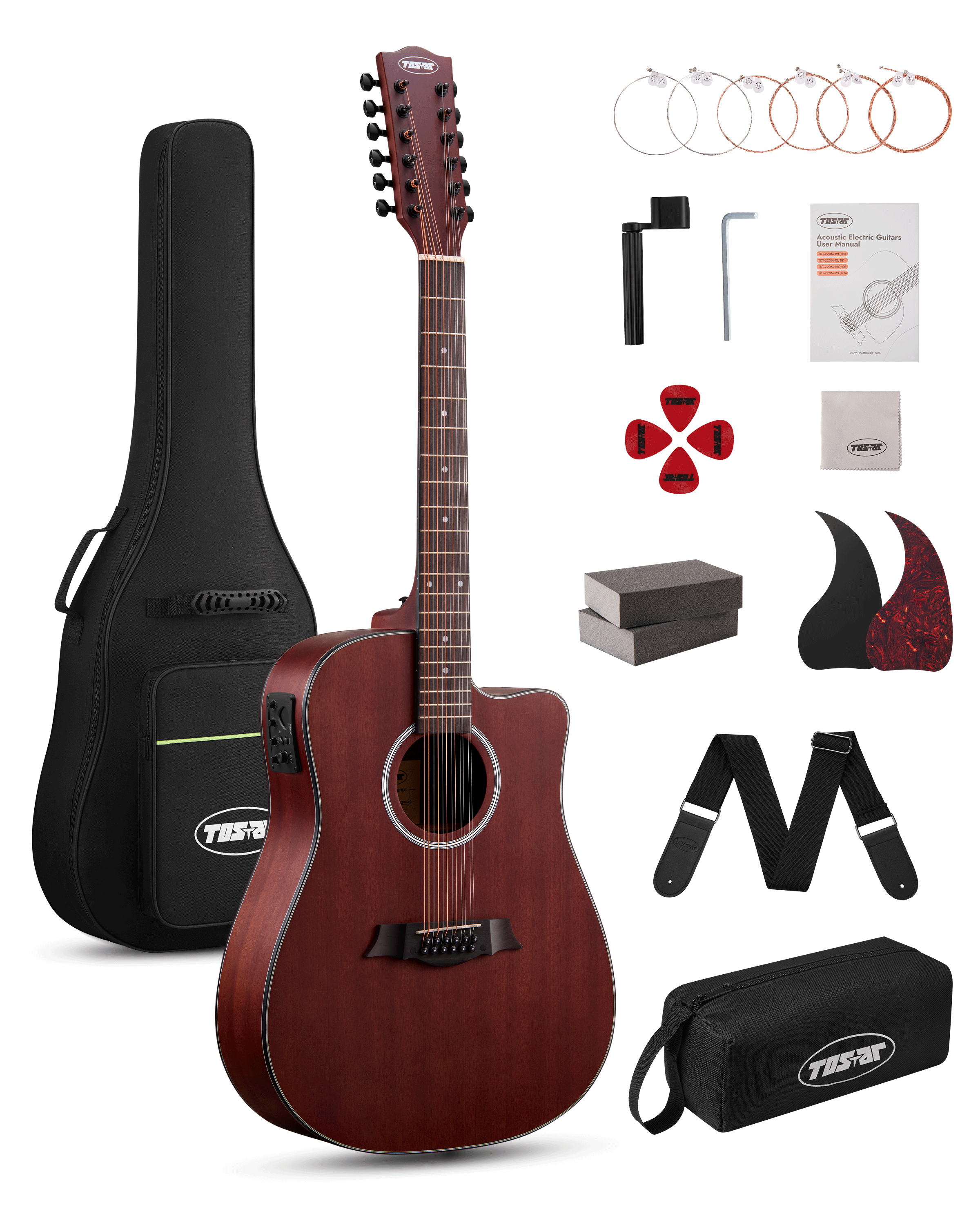 TOSTAR 42" 12-String Acoustic-Electric Guitar Kit