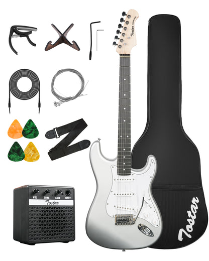 Tostar TST-110 39-inch Electric Guitar, S-S-S Pick Up