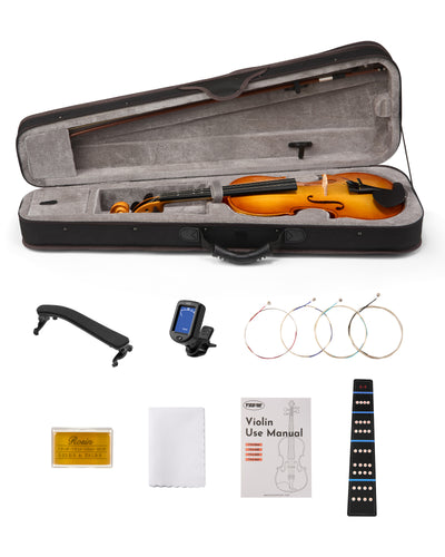 TOSTAR TVA-20 4/4 Full Size Violin for Beginners – Kit with Case, Bow & Gig Bag