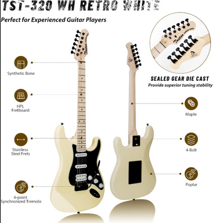 Tostar TST-320 39-inch Solid Wood Right Handed Electric Guitar for Beginners