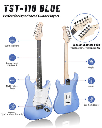 Tostar TST-110 39-inch Electric Guitar, S-S-S Pick Up