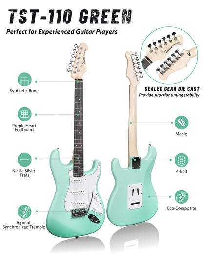 Tostar TST-110 39-inch Electric Guitar, S-S-S Pick Up