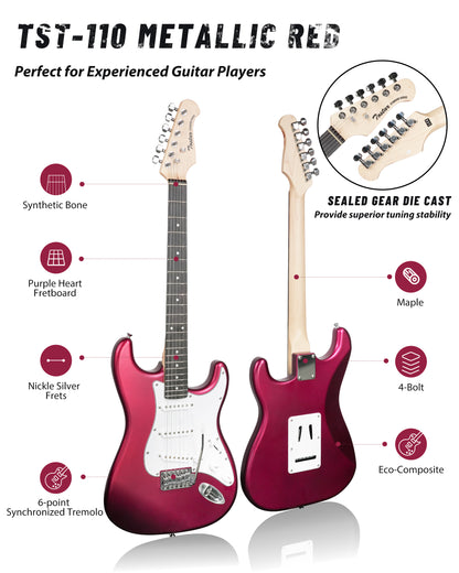 Tostar TST-110 39-inch Electric Guitar, S-S-S Pick Up