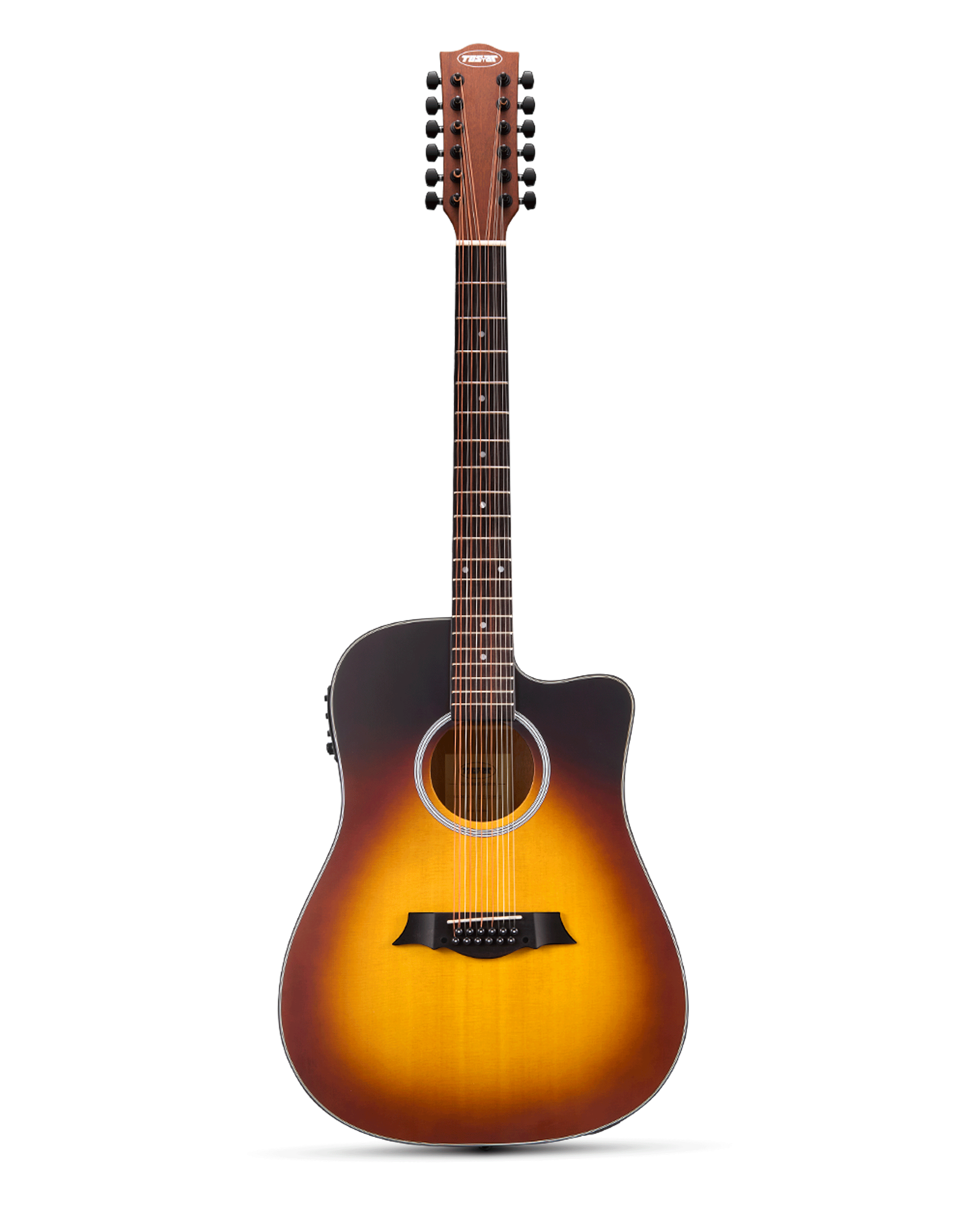 TOSTAR 42-Inch 12-String Acoustic-Electric Guitar Kit – Dreadnought Body, Spruce Top, Built-in 4-Band EQ
