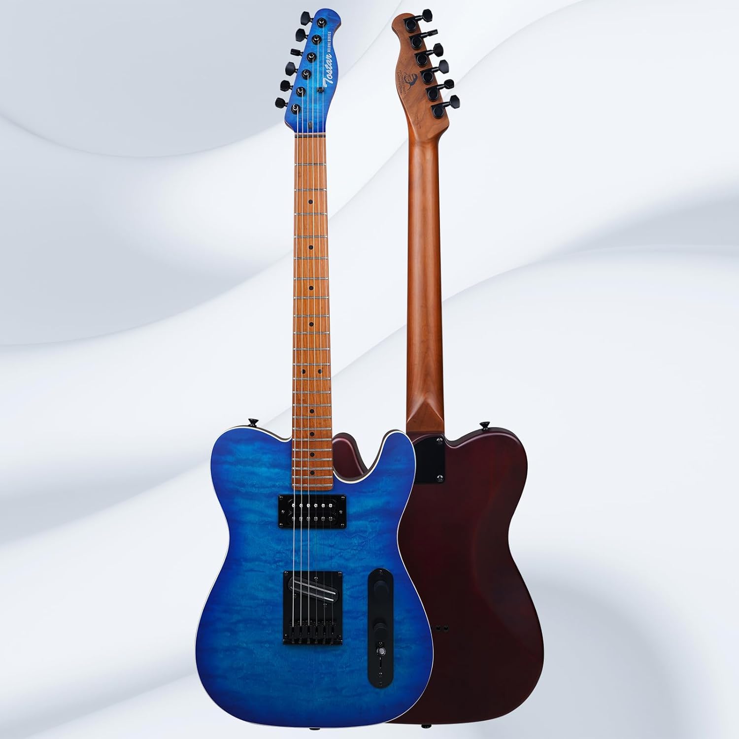 Tostar TTE-300 39-inch Electric Guitar H-H Pickups, Roasted Canadian Maple, Satin Finish