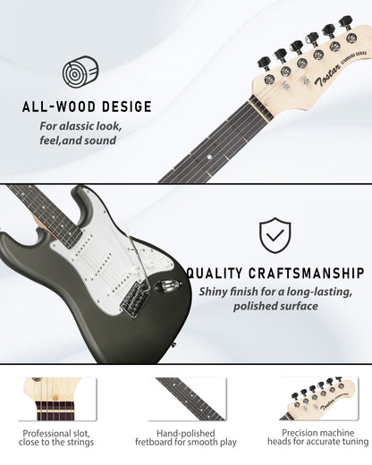 Tostar TST-110 39-inch Electric Guitar, S-S-S Pick Up