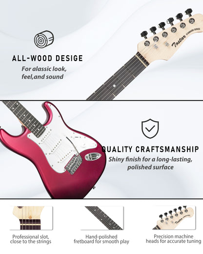 Tostar TST-110 39-inch Electric Guitar, S-S-S Pick Up