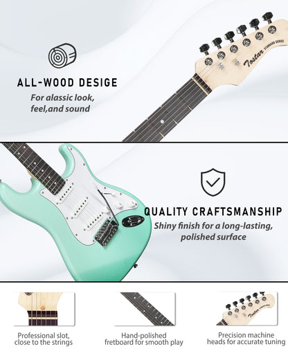 Tostar TST-110 39-inch Electric Guitar, S-S-S Pick Up