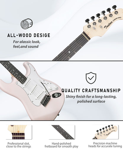 Tostar TST-110 39-inch Electric Guitar, S-S-S Pick Up