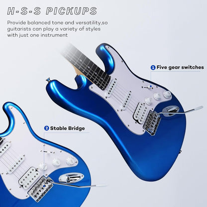 Tostar TST-220 39-inch Solid Right Hand Electric Guitar for Beginners
