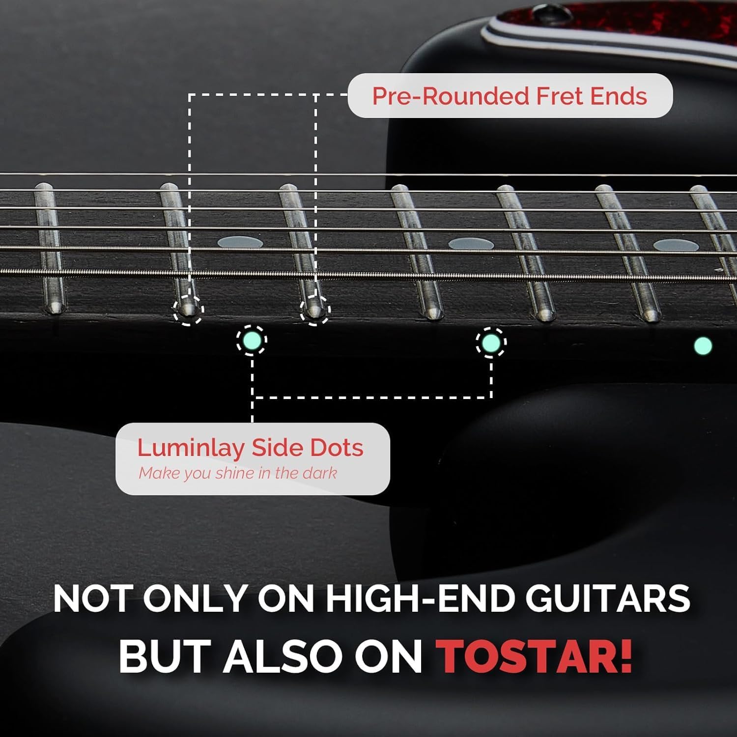 Tostar TTE-150 39-inch Solid Right Hand Electric Guitar Beginner Kits, Matte Blood