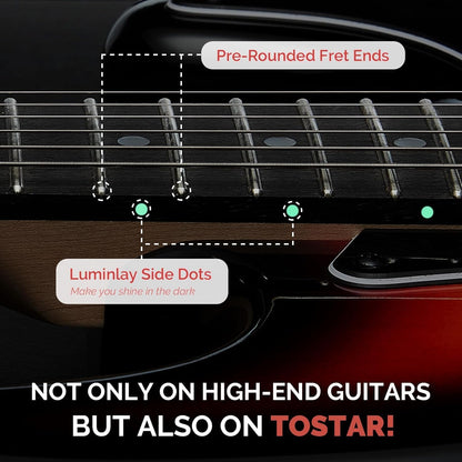 Tostar TST-140 39-inch Solid Body Electric Guitar Beginner Kits, Rising Sun