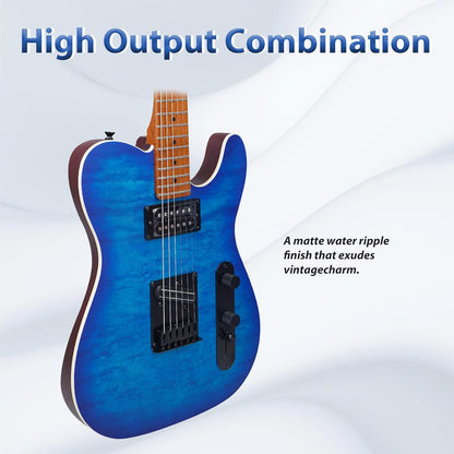 Tostar TTE-300 39-inch Electric Guitar H-H Pickups, Roasted Canadian Maple, Satin Finish