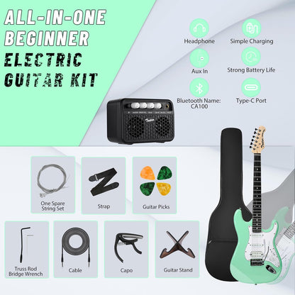 Tostar TST-220 39-inch Solid Right Hand Electric Guitar for Beginners
