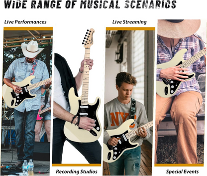 Tostar TST-320 39-inch Solid Wood Right Handed Electric Guitar for Beginners