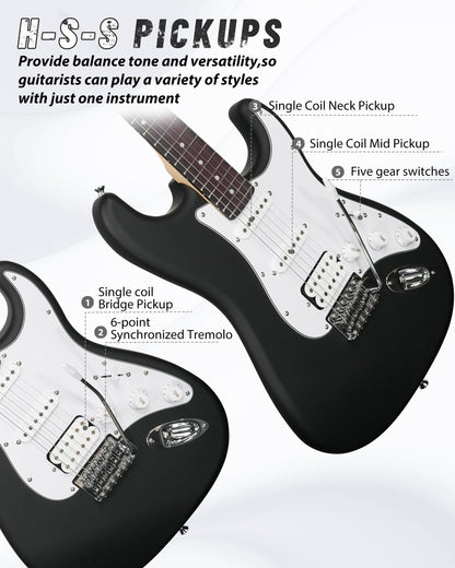 Tostar TST-112 Electric Guitar, H-S-S Pick Up