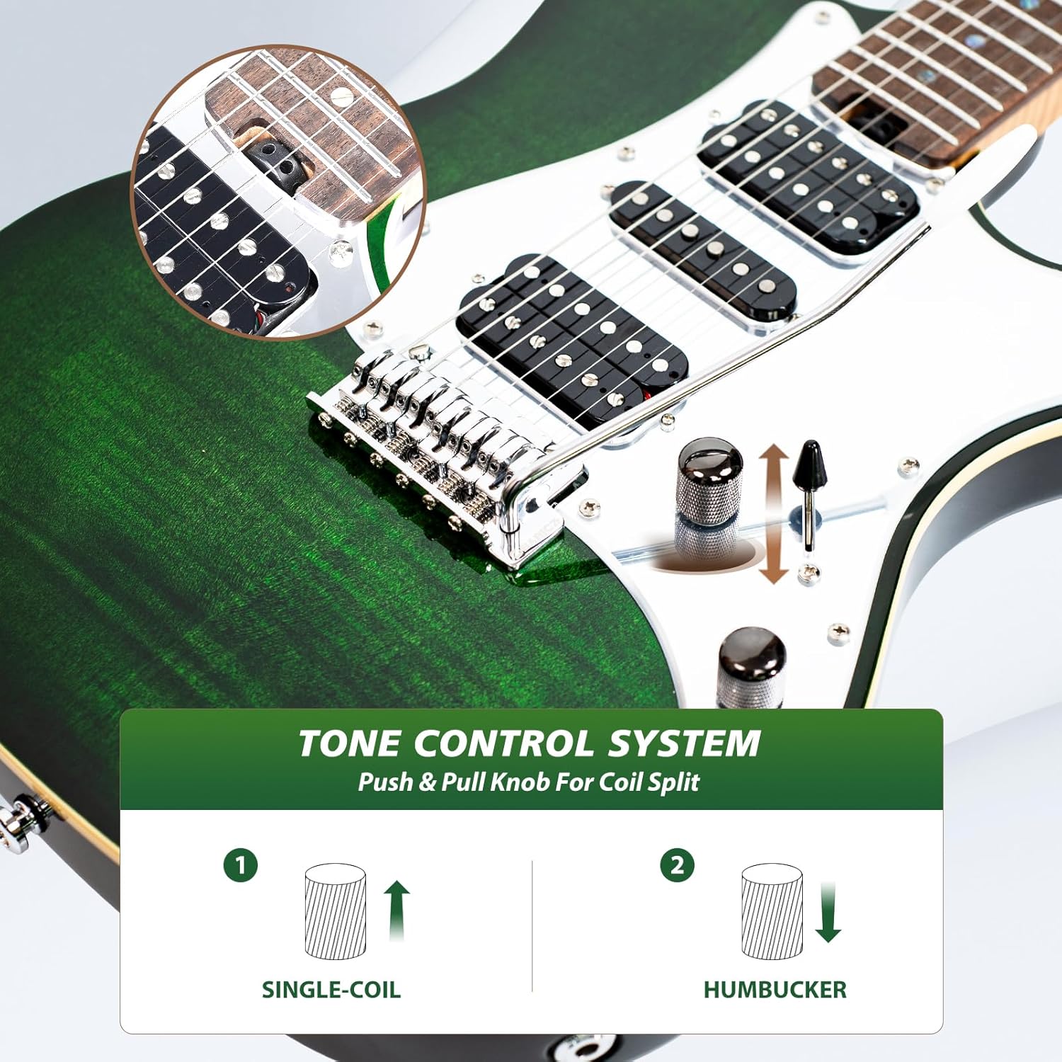 Tostar TST-500 39-inch Electric Guitar H-S-H Pickups, 2-Point Tremolo, Roasted Canadian Flamed Maple, Glossy Finish, Limited-Edition
