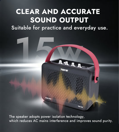 TOSTAR 15W Bass Amp for Slap Bass – Mini Practice Amplifier with HF Boost & Audio Playback