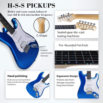 Tostar TST-220 39-inch Solid Right Hand Electric Guitar for Beginners